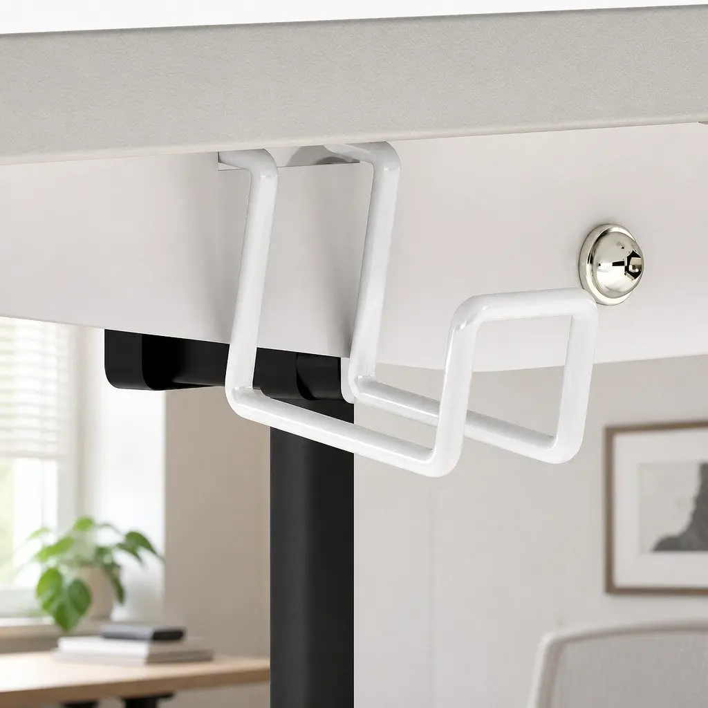Electric Standing Desk Height Adjustable 72-116cm Dual-Panel Desktop White