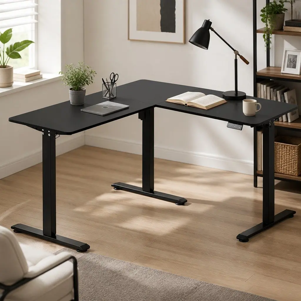 Electric Standing Desk Motorised Height Adjustable 130cm L x 130cm W