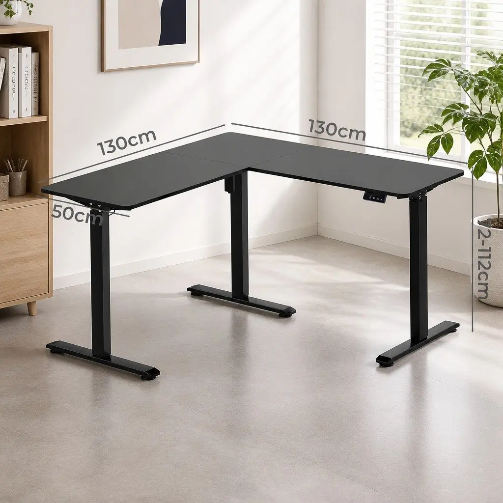 Electric Standing Desk Motorised Height Adjustable 130cm L x 130cm W