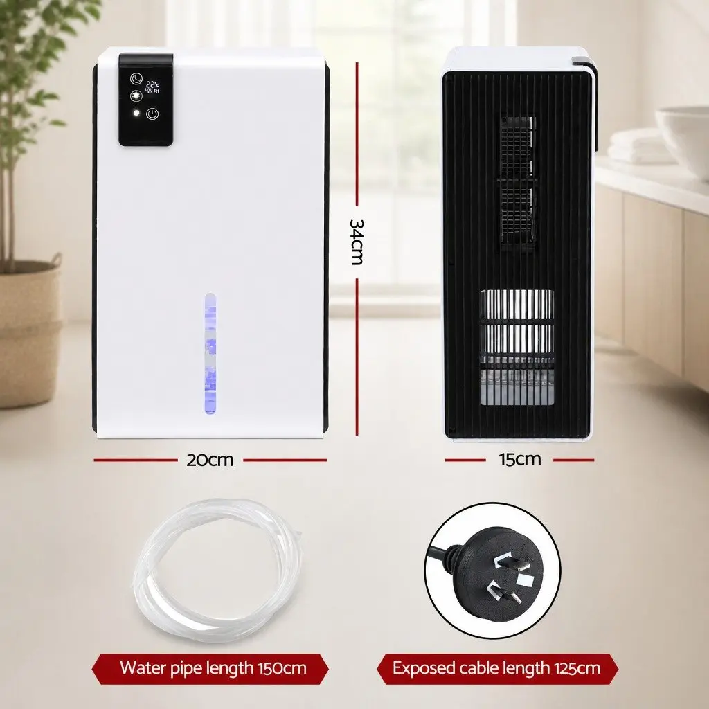 Portable Dehumidifier 2000ml Tank Bedroom Bathroom Moisture Absorber Remote