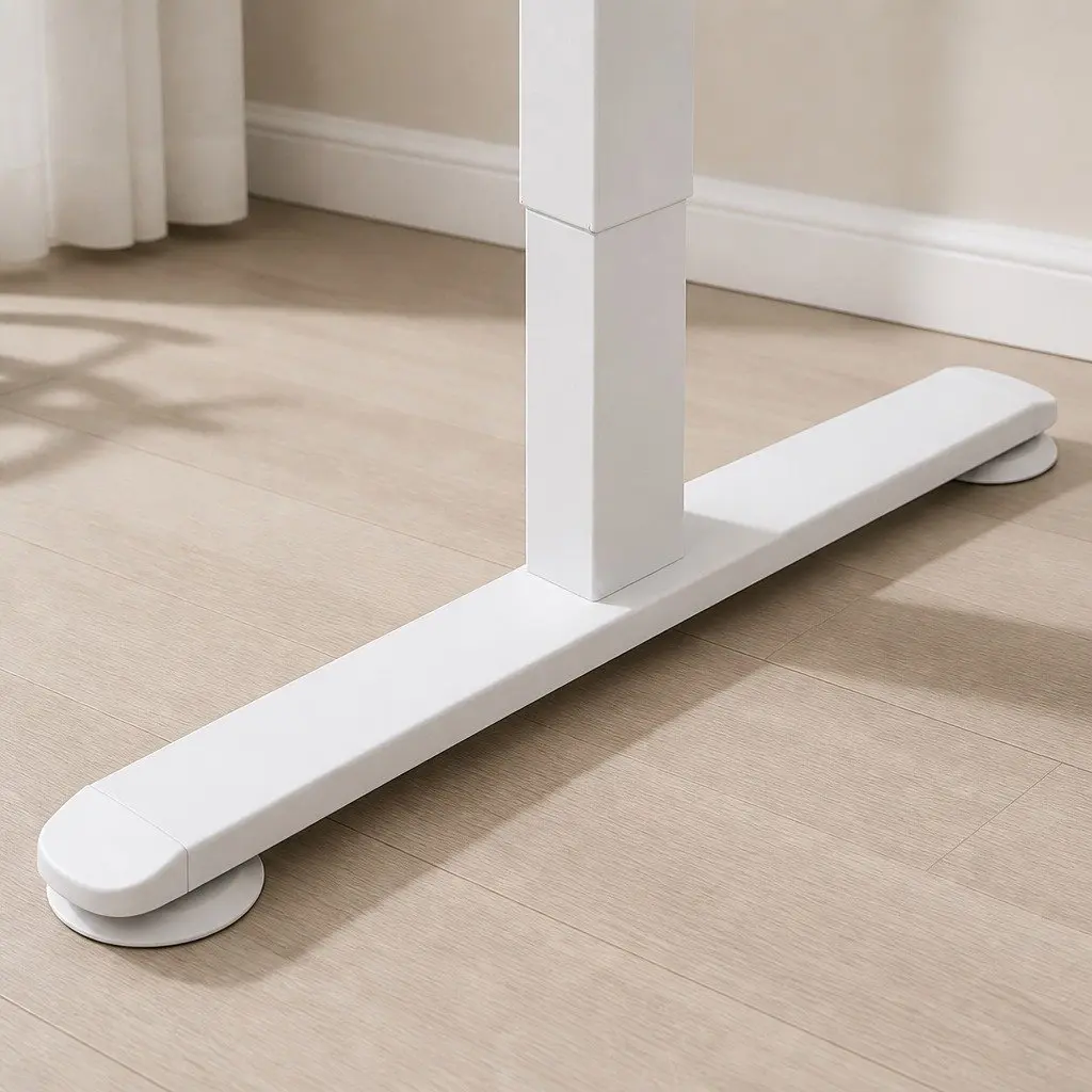 Motorised Standing Desk Adjustable Height 140cm White Electric Office Frame
