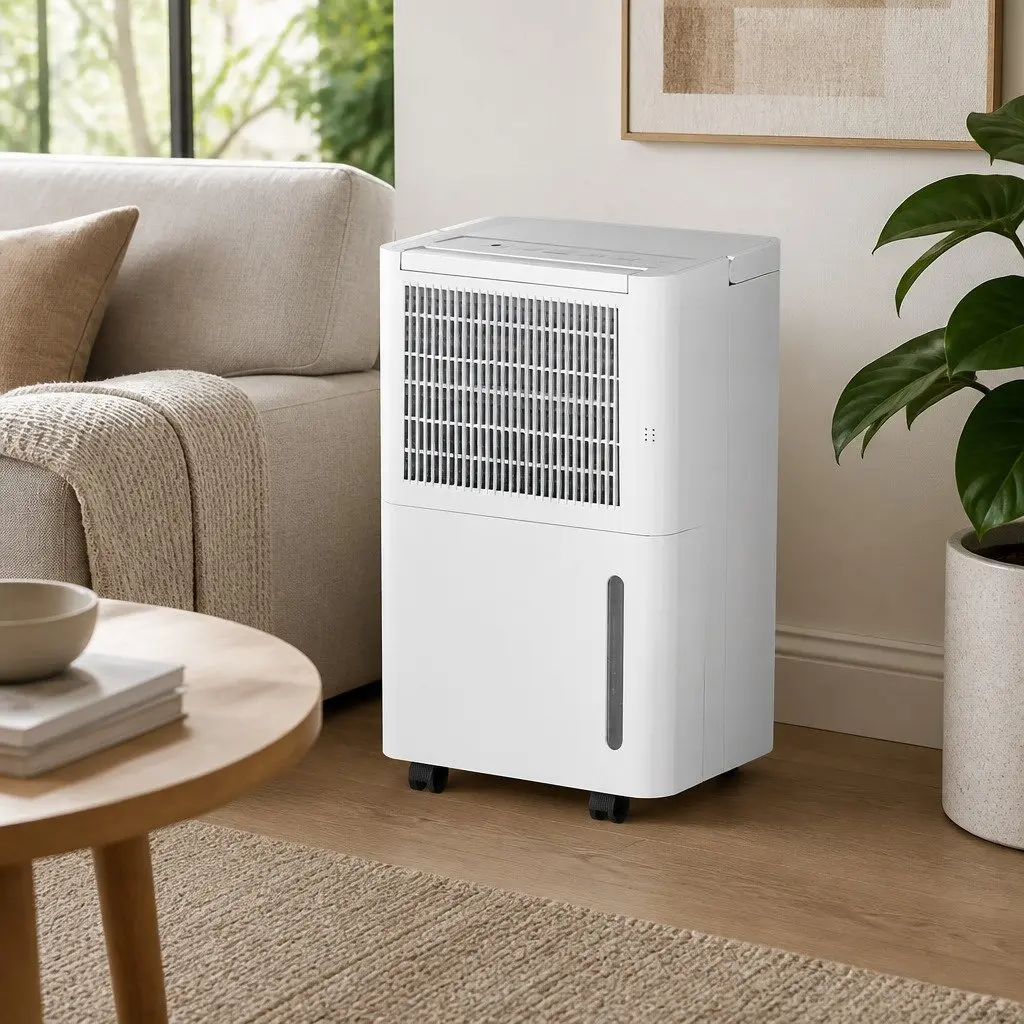 Dehumidifier 12L Portable 2-in-1 Air Purifier White Compact Quiet Operation