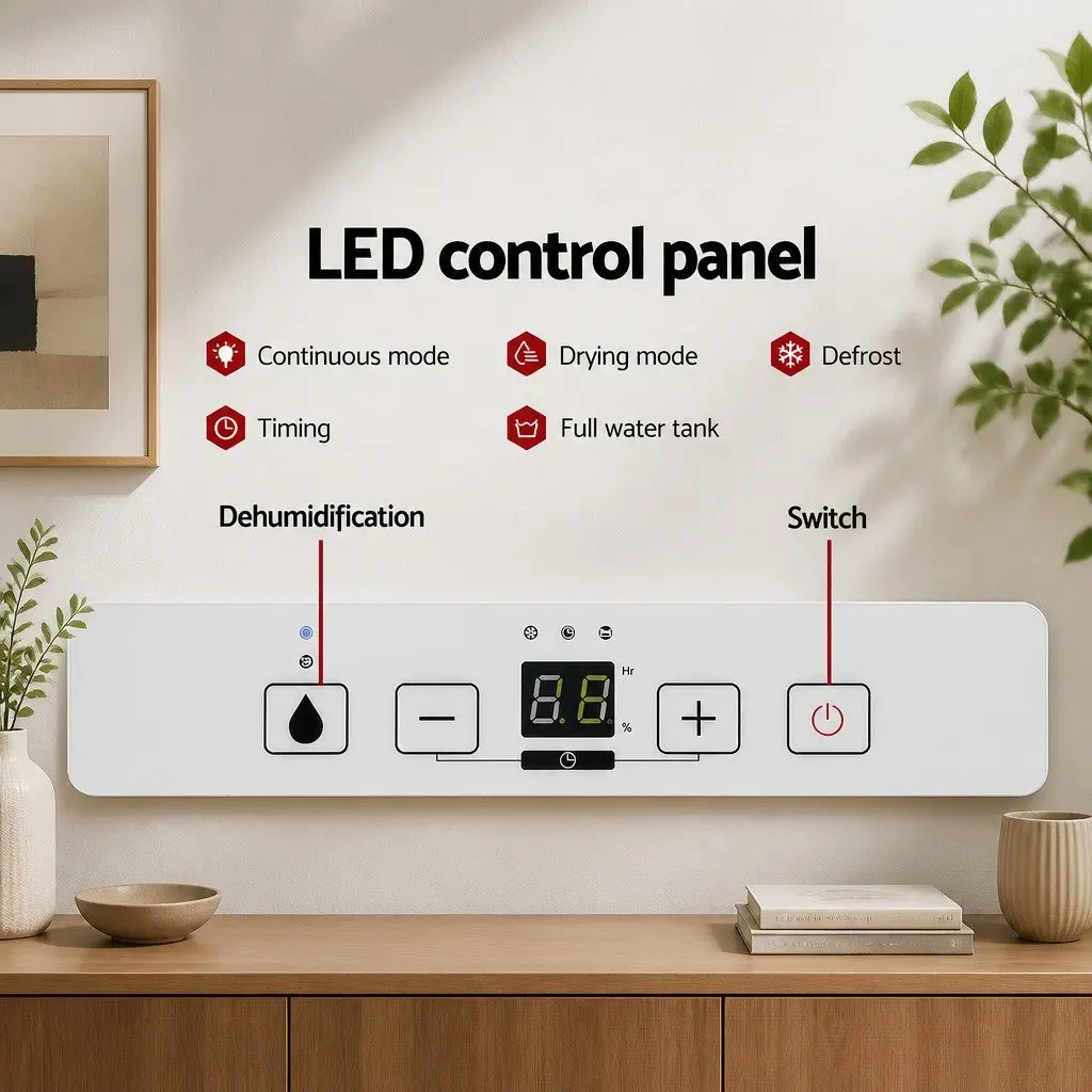 Dehumidifier 12L Portable 2-in-1 Air Purifier White Compact Quiet Operation