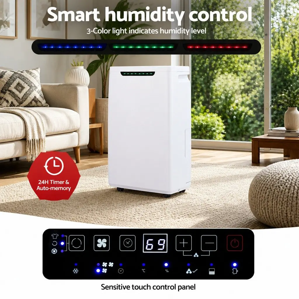 Dehumidifier Portable 16L/Day 5.5L Tank White