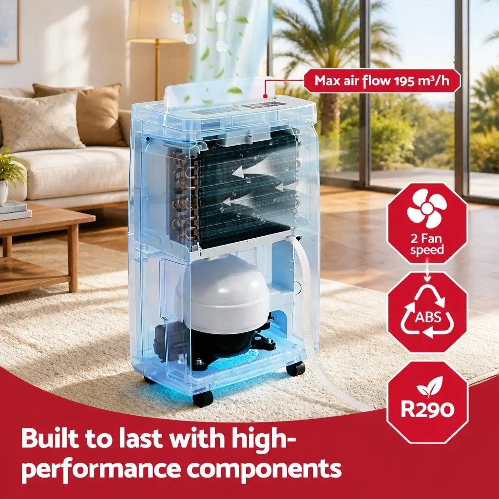 Dehumidifier Portable 16L/Day 5.5L Tank White