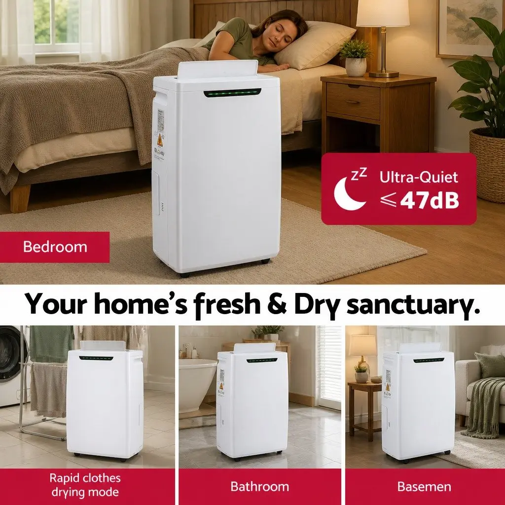 Dehumidifier Portable 16L/Day 5.5L Tank White