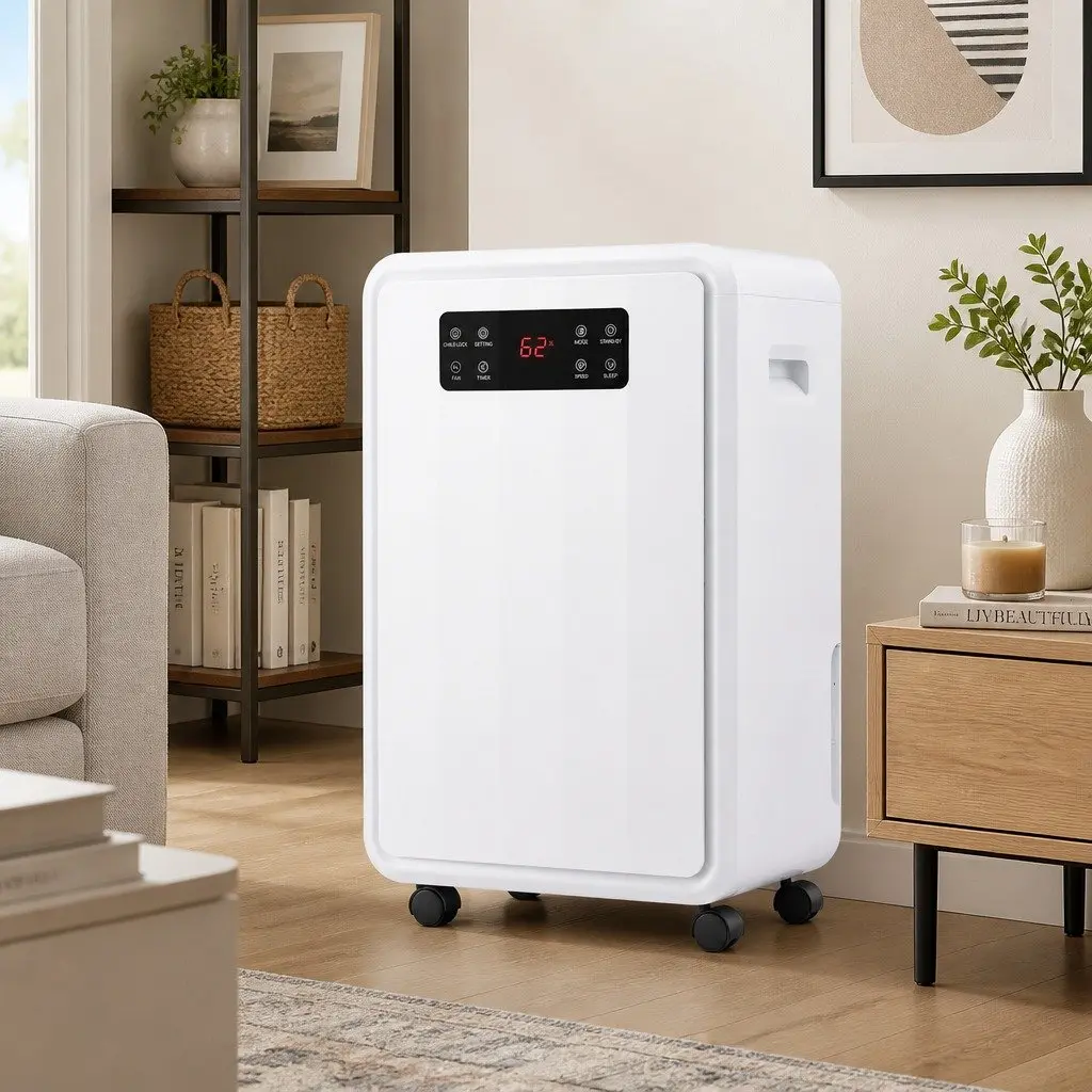 70L/Day Dehumidifier Large Space with 8.5L Water Tank White Moisture Absorber