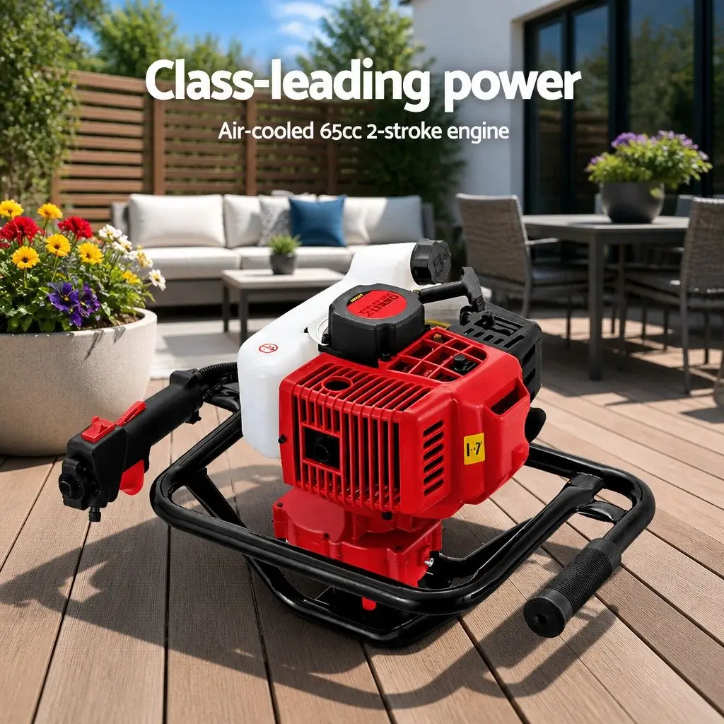 Post Hole Digger 65CC Petrol Auger 300mm Borer Extension Bits Drilling Tool