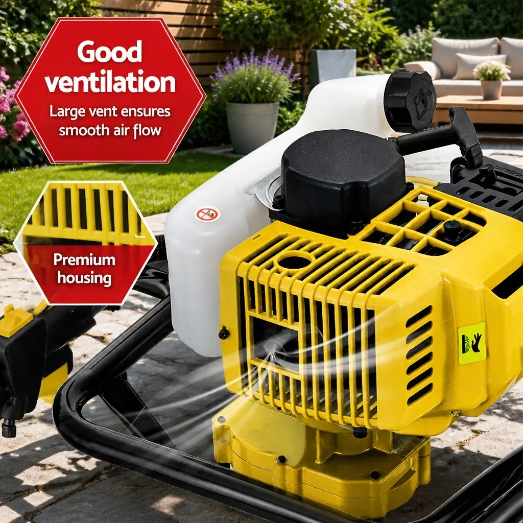 65cc Petrol Post Hole Digger Motor Engine Gearbox Power Tool Yellow