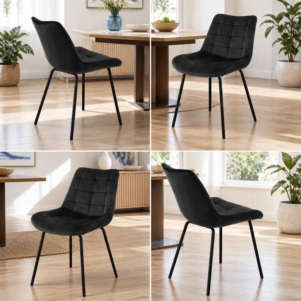 Set of 4 Velvet Chairs
