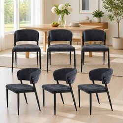 Friendly 6-Piece Charcoal Upholstered Dining Chairs