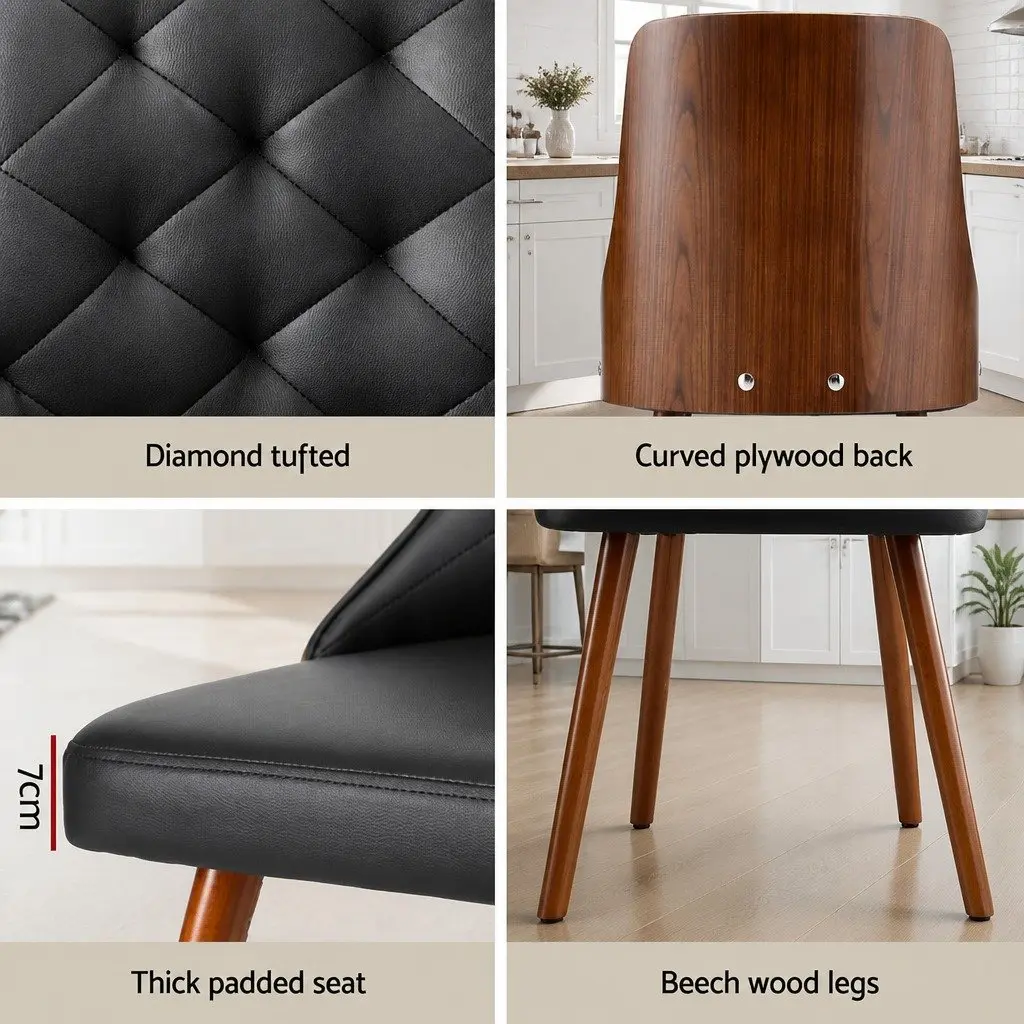 Dining Chairs Set of 4 in Black