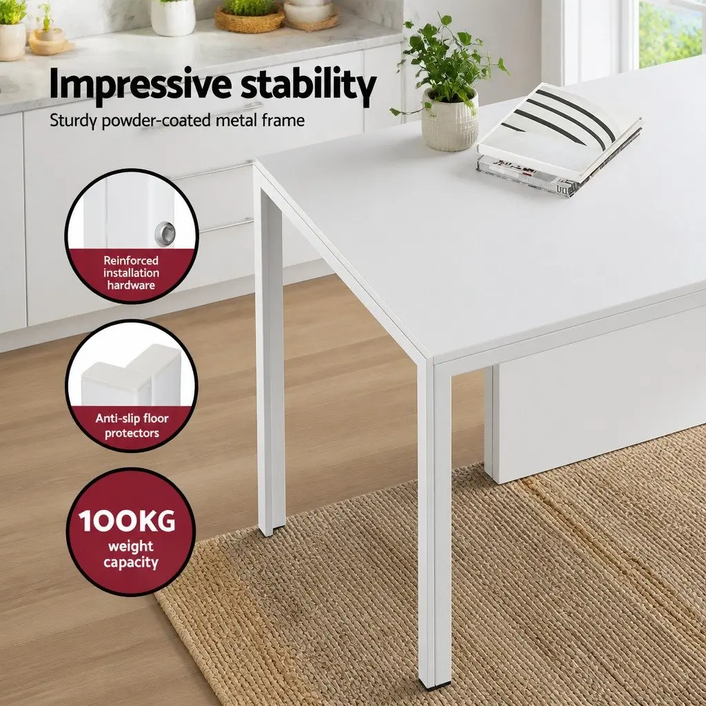 Dining Set Modern 5 Piece White Dining Table and 4 Chairs
