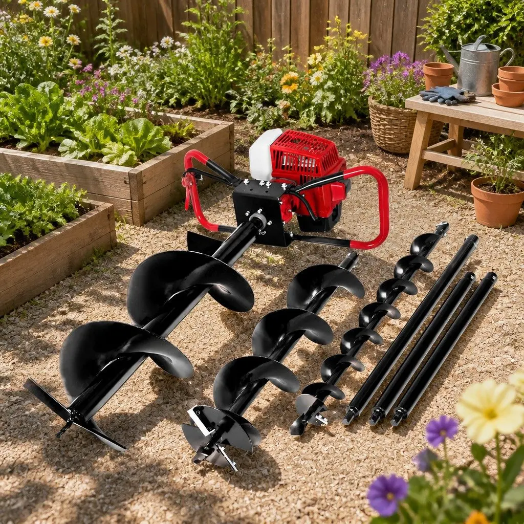 Post Hole Digger 63cc 2-Stroke Petrol Engine Auger Extension Kit Outdoor Power