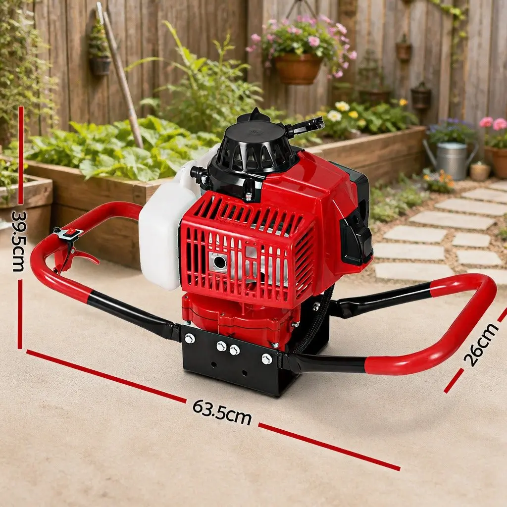 Post Hole Digger Petrol Engine 63cc 2-Stroke 7500RPM