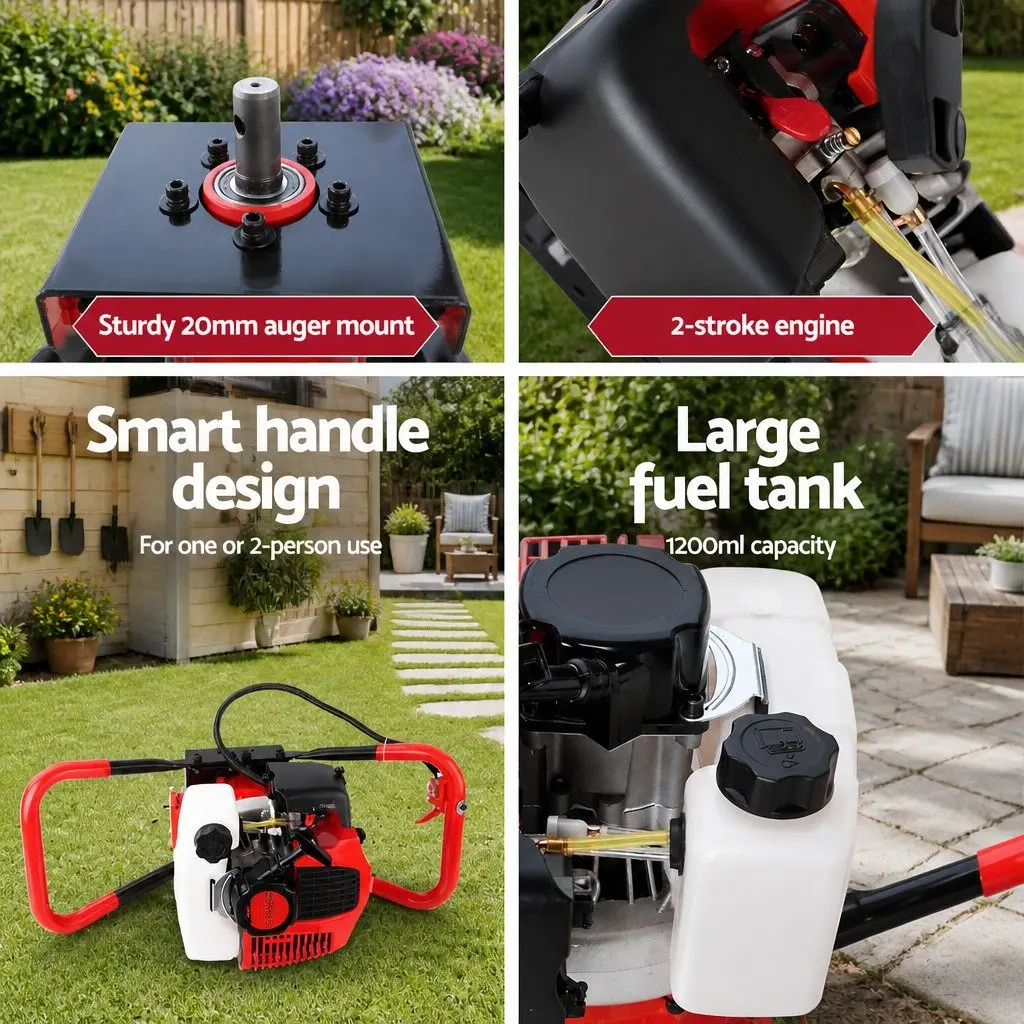 Post Hole Digger Motor 65cc Petrol Engine 2-Stroke Power Tool