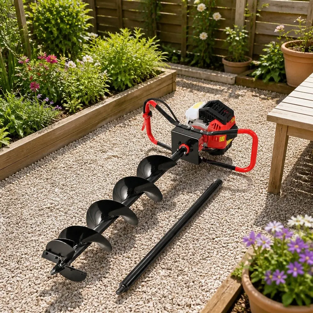 Post Hole Digger 200mm Petrol Auger Extension Bits Drill Accessories Black Red