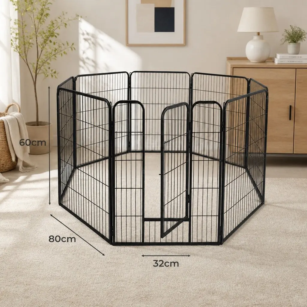 8 Panel Portable Foldable Pet Dog Playpen Exercise Pen 24 Inch