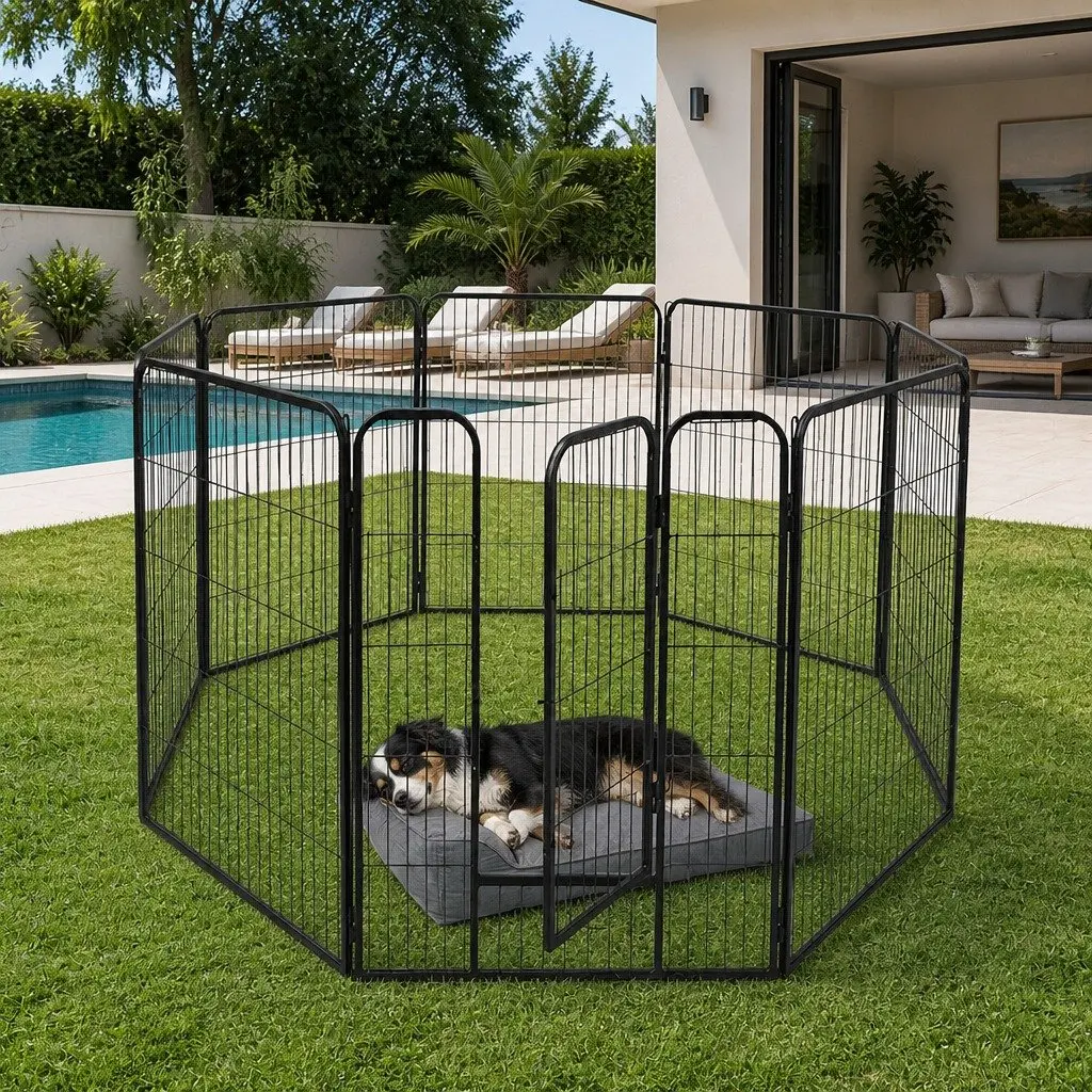 8 Panel Portable Foldable Pet Dog Playpen Exercise Pen 24 Inch