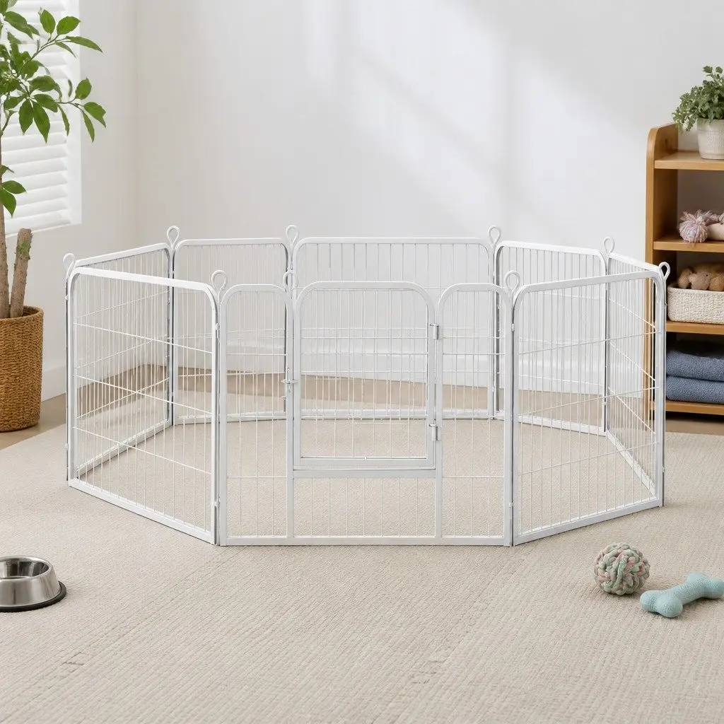 8 Panel Pet Playpen Dog Puppy Enclosure Pen Foldable Portable Exercise Pen