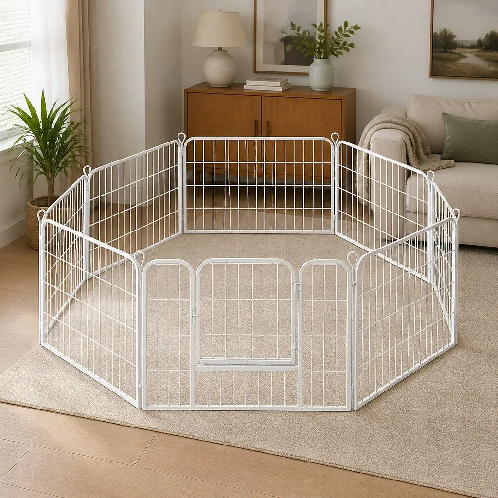 8 Panel Pet Playpen Dog Puppy Enclosure Pen Foldable Portable Exercise Pen