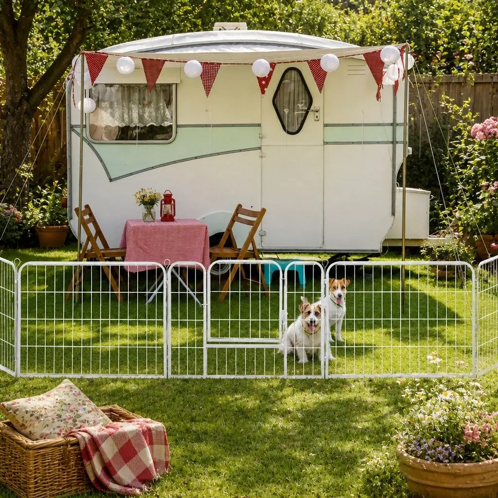 8 Panel Pet Playpen Dog Puppy Enclosure Pen Foldable Portable Exercise Pen