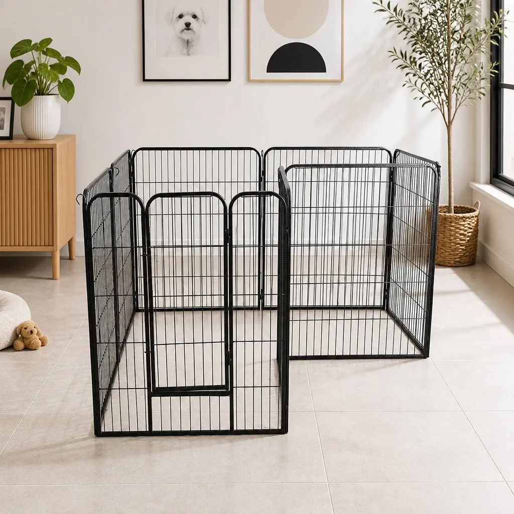 8 Panel Pet Playpen Portable Foldable Size for Dogs Puppies Small Pets