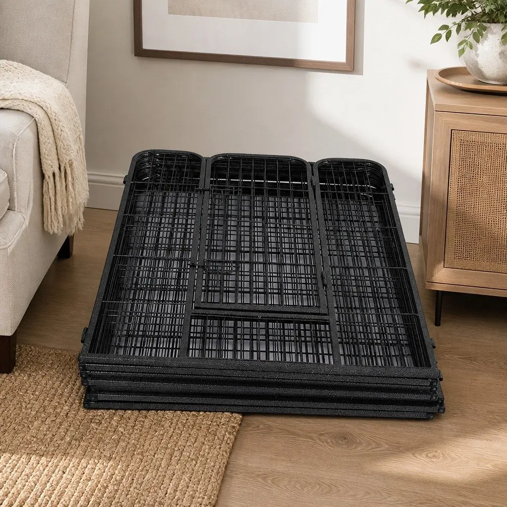 8 Panel Pet Dog Playpen Exercise Pen Puppy Enclosure Foldable Portable Black
