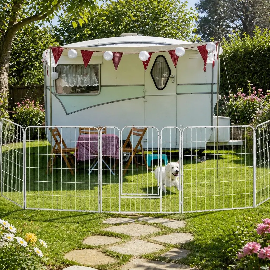 Pet Playpen 8 Panel Portable Foldable Exercise Pen Gate