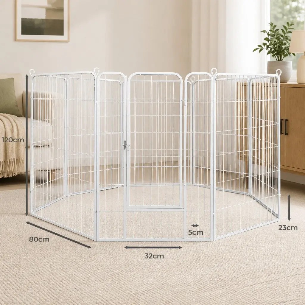 8 Panel Pet Dog Playpen Foldable Portable 48 Inch Enclosure