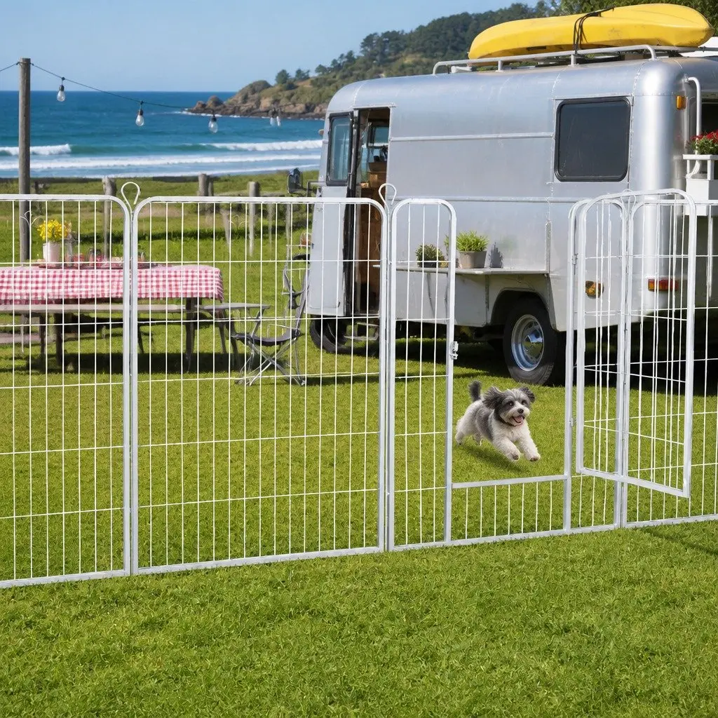 8 Panel Pet Dog Playpen Foldable Portable 48 Inch Enclosure