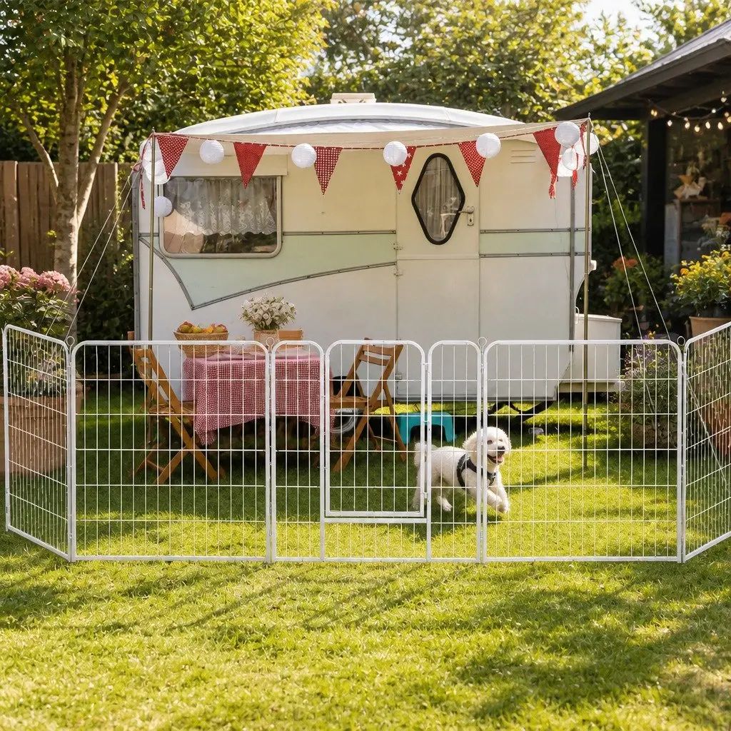 8 Panel Pet Dog Playpen Foldable Portable 48 Inch Enclosure