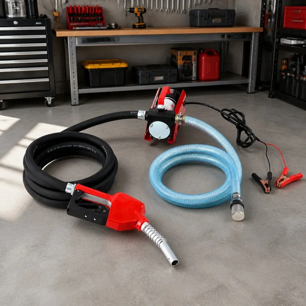 Electric Fuel Transfer Pump 12V DC 40L/Min Diesel Oil Kerosene Auto Nozzle Hose
