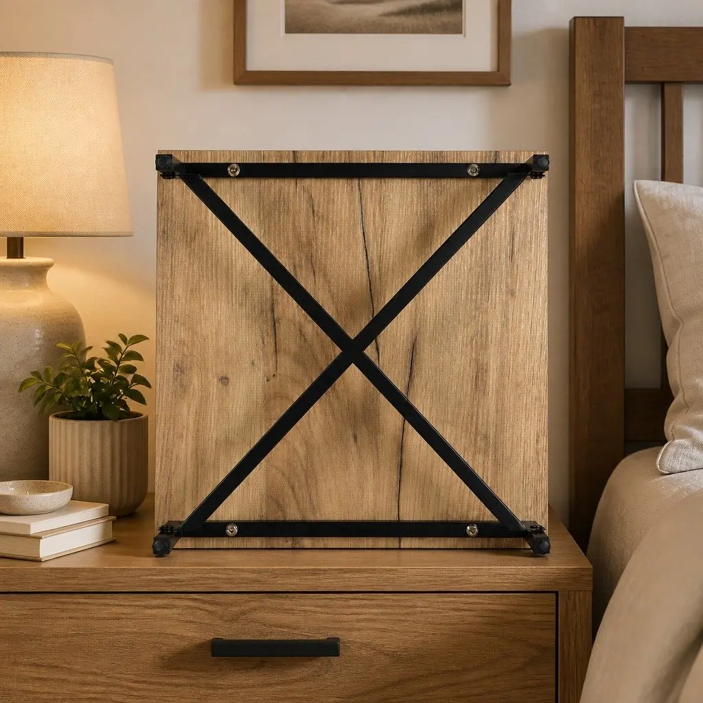 Bedside Table with Drawers Side Table Shelf Storage Nightstand Rustic Oak