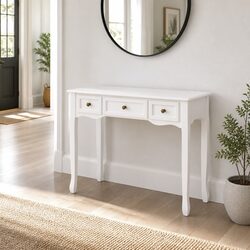 Console Table 3 Drawers White French Provincial Hallway Lounge Storage Furniture