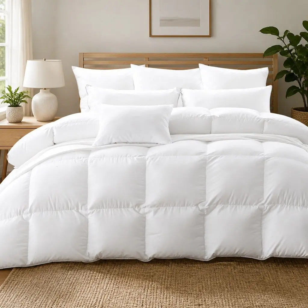 Goose Down Feather Quilt Lightweight Double 500GSM All Season Breathable