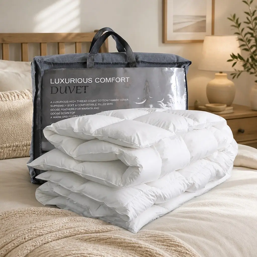 Goose Down Feather Quilt Lightweight Double 500GSM All Season Breathable