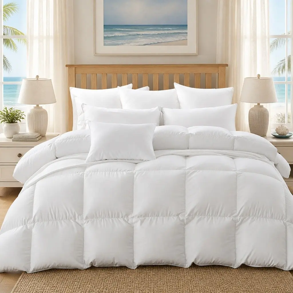 Goose Down Feather Quilt Lightweight Double 500GSM All Season Breathable