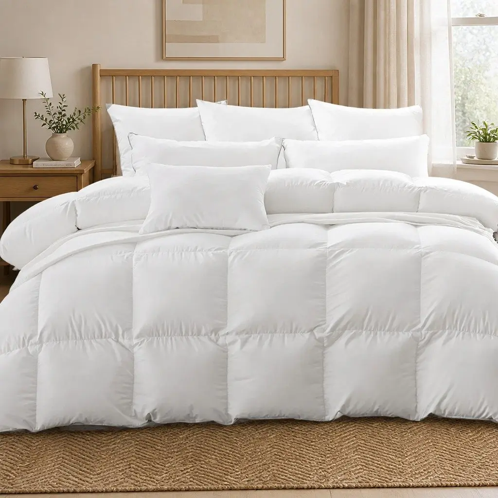 Goose Down Feather Quilt Lightweight 700GSM Queen Size All Season Warm Bedding