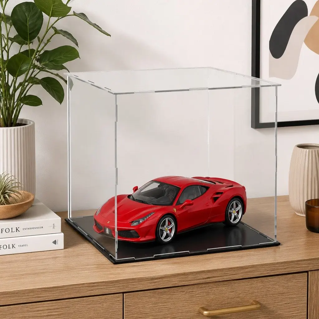 Acrylic Display Case Dustproof Protection Box 30x30x30cm for Collectibles Toys