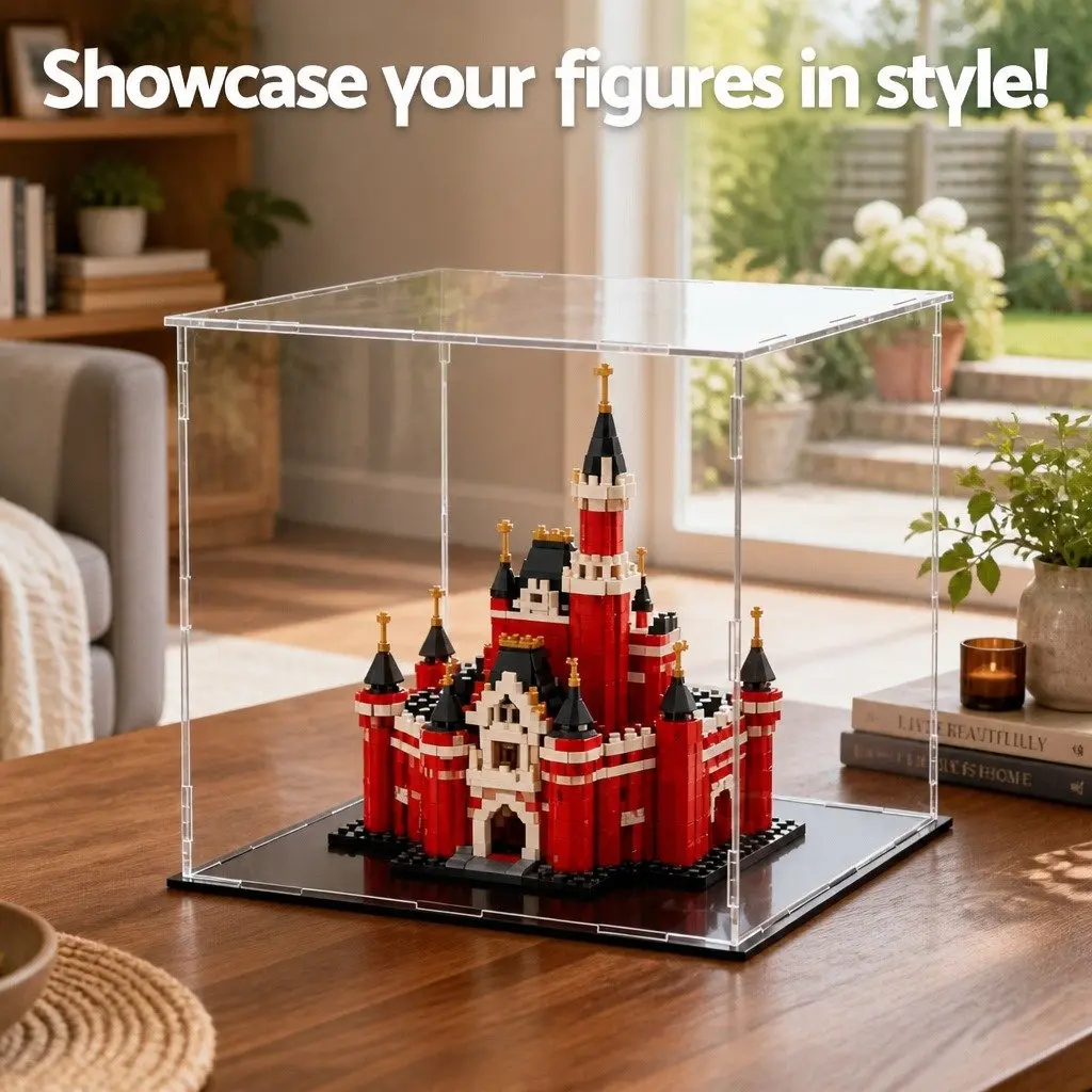 Acrylic Display Case Dustproof Protection Box 30x30x30cm for Collectibles Toys