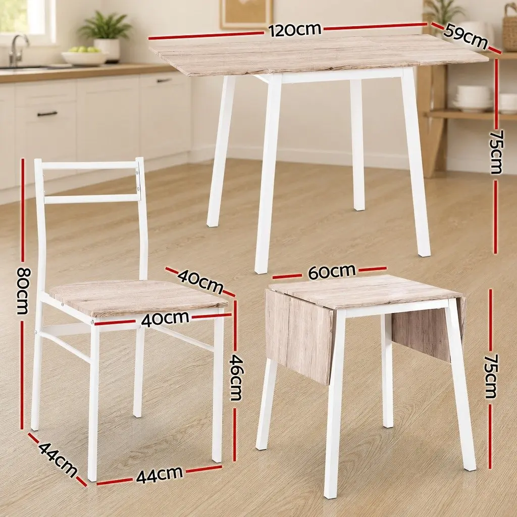 Dining Table and Chairs Set Foldable Space-Saving 5 Piece
