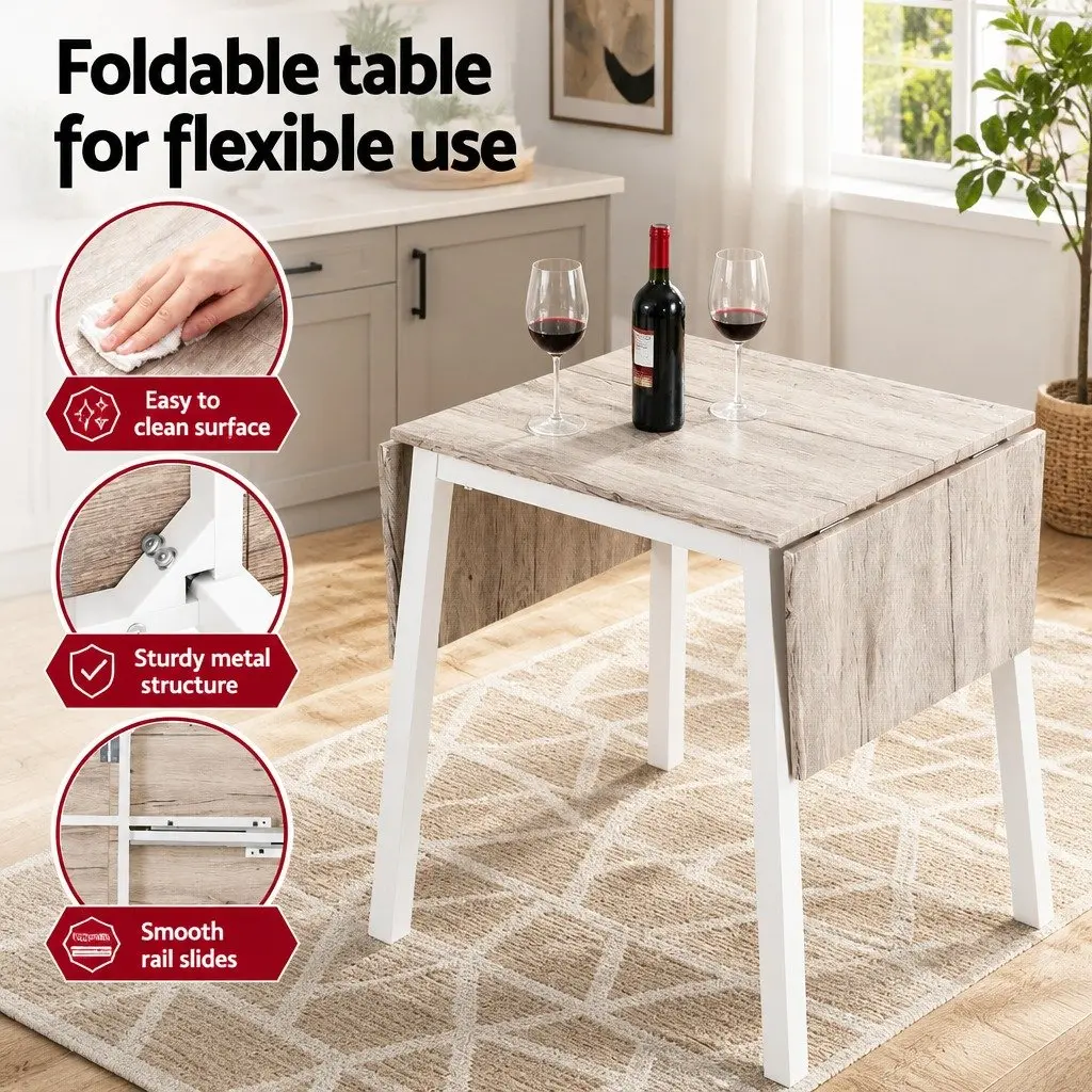 Dining Table and Chairs Set Foldable Space-Saving 5 Piece
