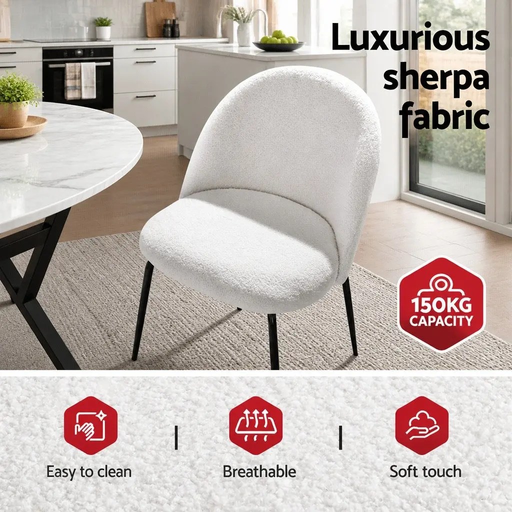 Dining Set Round Marble White Modern 5 Piece