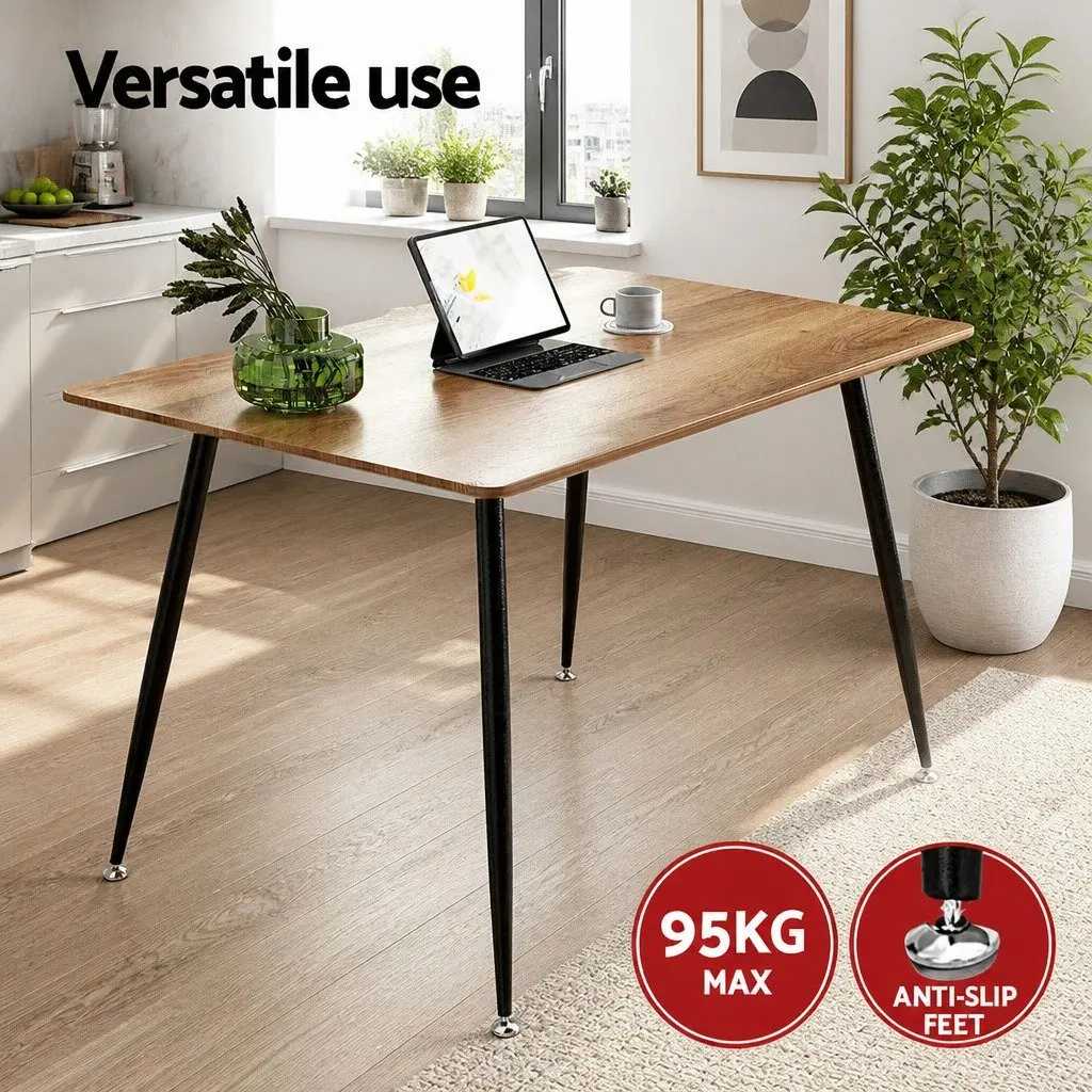 Dining Set Industrial Style 5 Piece MDF Tabletop Metal Legs Grey Oak