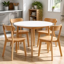 Friendly 5-Piece Dining Set: Round Table and Chairs
