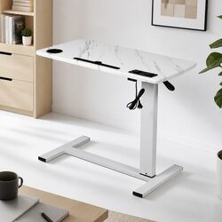 Standing Desk Height Adjustable Gas Lift 65-93cm White Home Office Table
