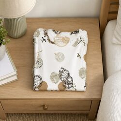 Kids Short Sleeve Pajama Set Bamboo Fiber Cotton Comfortable Sleepwear Playful