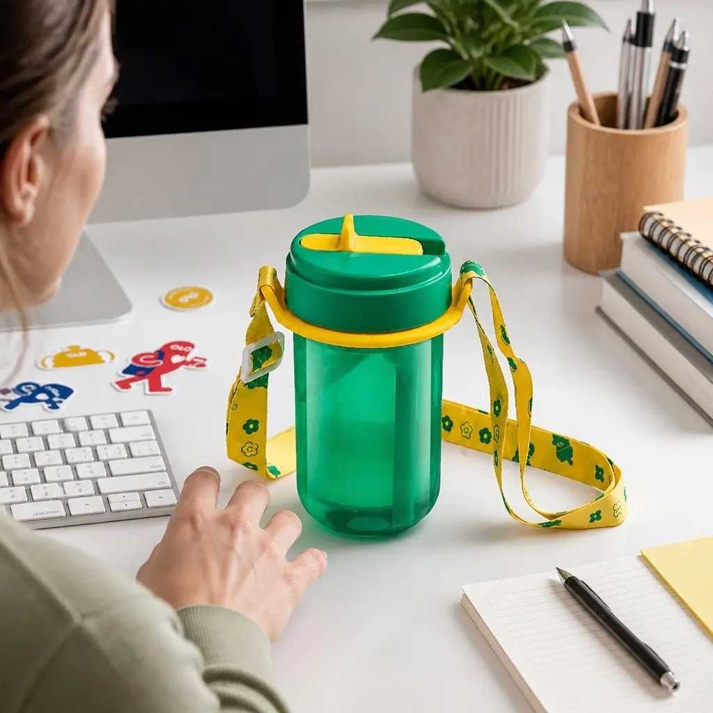 Coffee Cup Holder Portable Hands-Free Carrier Strap Purple