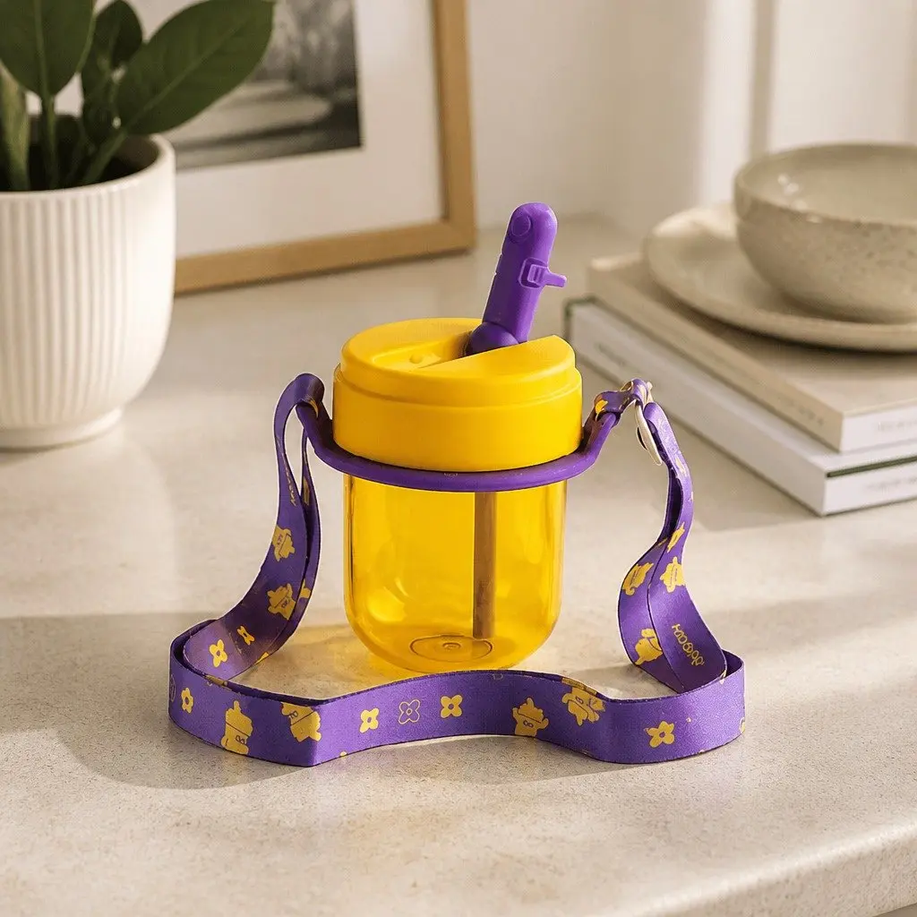 Coffee Cup Holder Portable Hands-Free Carrier Strap Purple